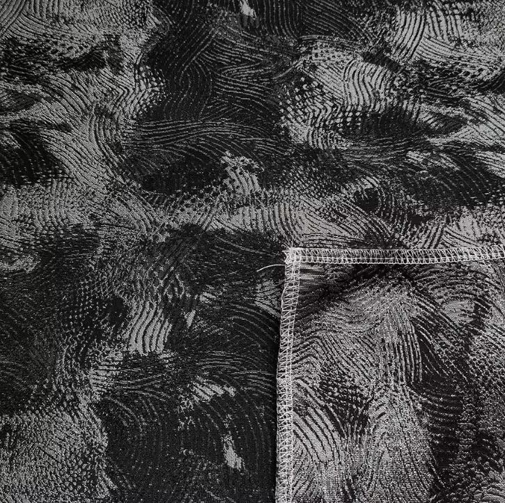 100% Polyester Teal Knitted Woven Embossed Abstract Pattern Jacquard Cloth Fabric For Clothing
