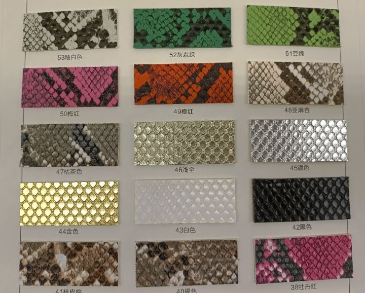 Animal Printing Snakeskin Embossed Pvc Artificial Leather
