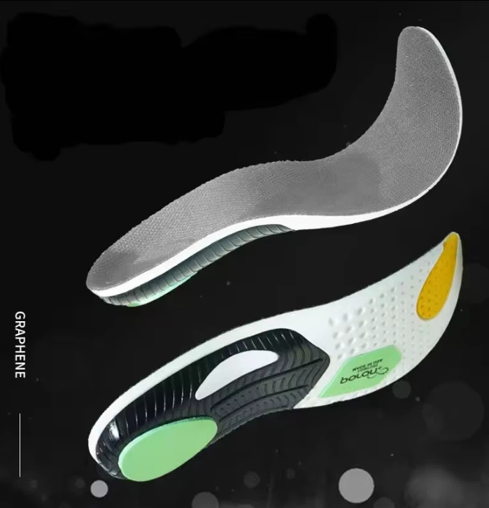 New Material Graphene TPU PU Poron Soft Double Shock Absorption Arch Support Insoles Sports & Comfort Insoles
