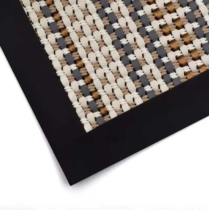 Wholesale Artificial Striped Cotton Cord Weaving Leather Cotton Cord PVC Woven Leather Fabric