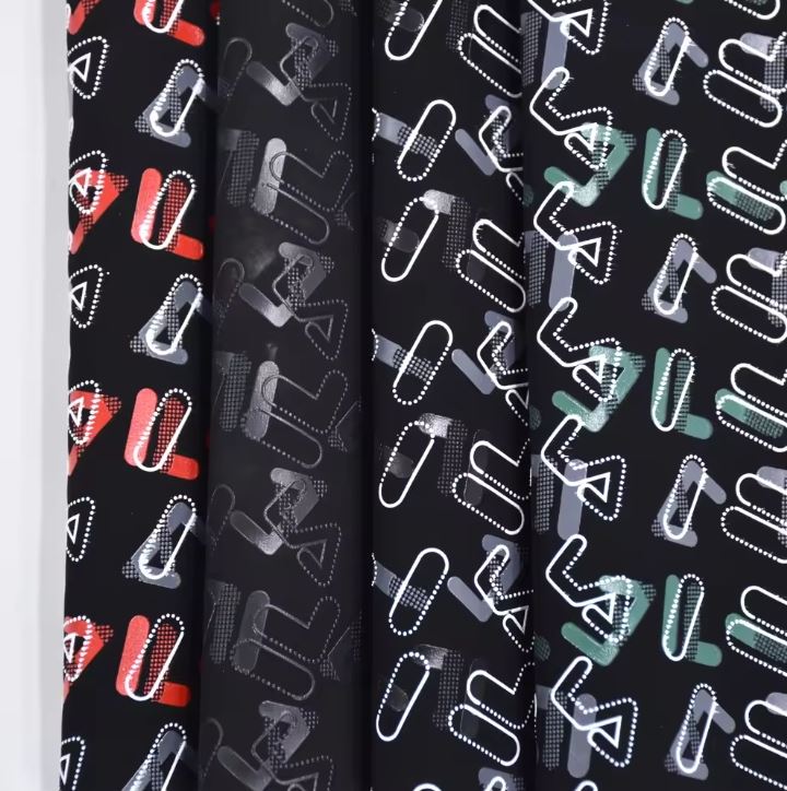 Wholesale Screen Printing Designer Faux Print PU Synthetic Leather Fabric